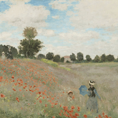 reproductie Poppy field van Claude Monet